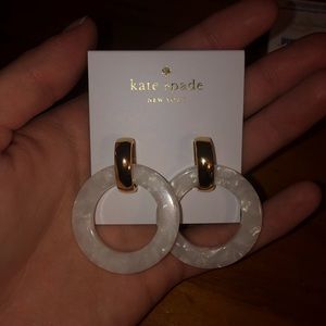 Kate Spade Slice of Stone drop hoop earrings